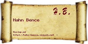 Hahn Bence névjegykártya