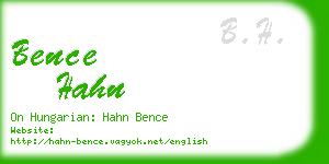 bence hahn business card